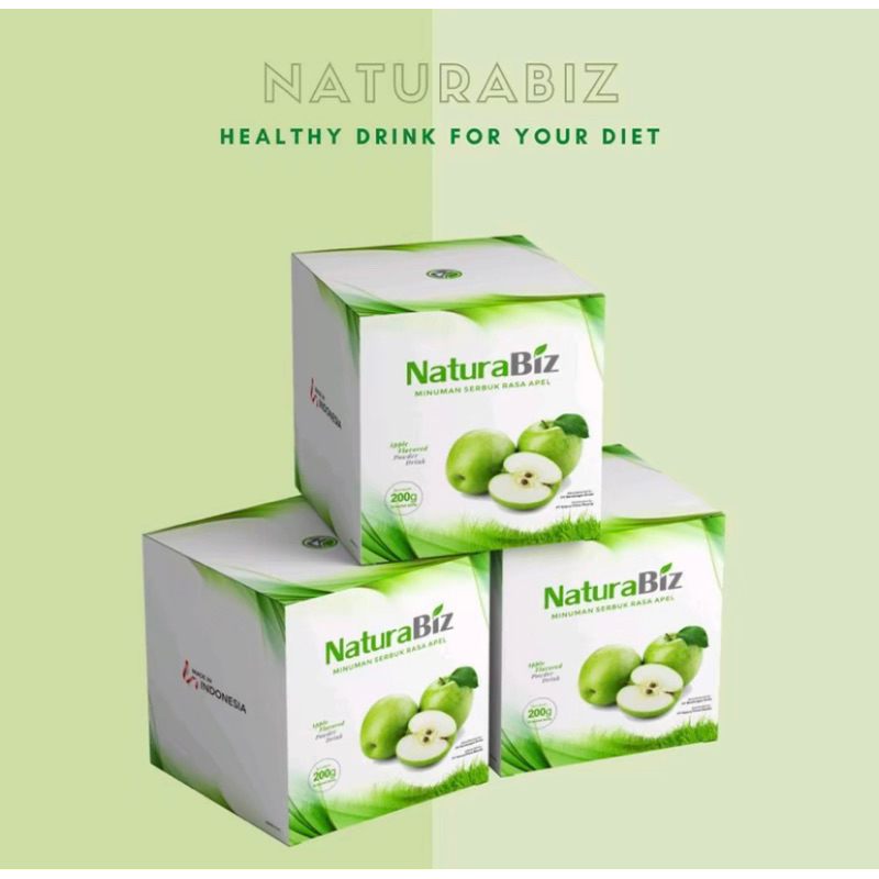 

1 paket(isi 3 box) Natura World Naturabizz minuman serbuk rasa apel kayak akan manfaat