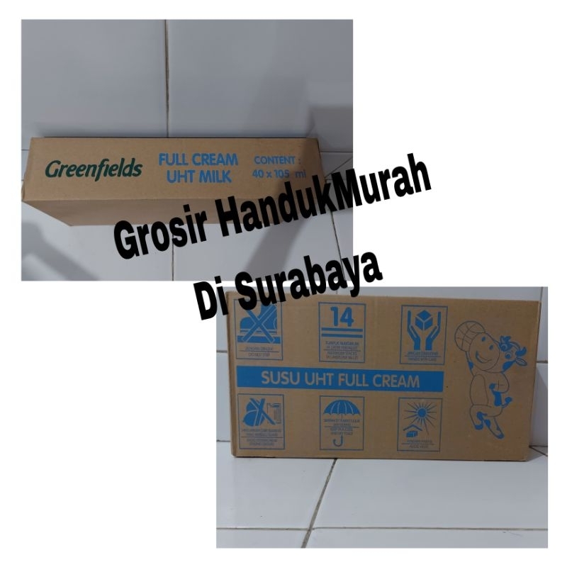 

Promo Susu Cair UHT Greenfields Full Cream 105 ml (1 Dus isi 40 biji).READY STOCK SIAP KIRIM EXP 2025