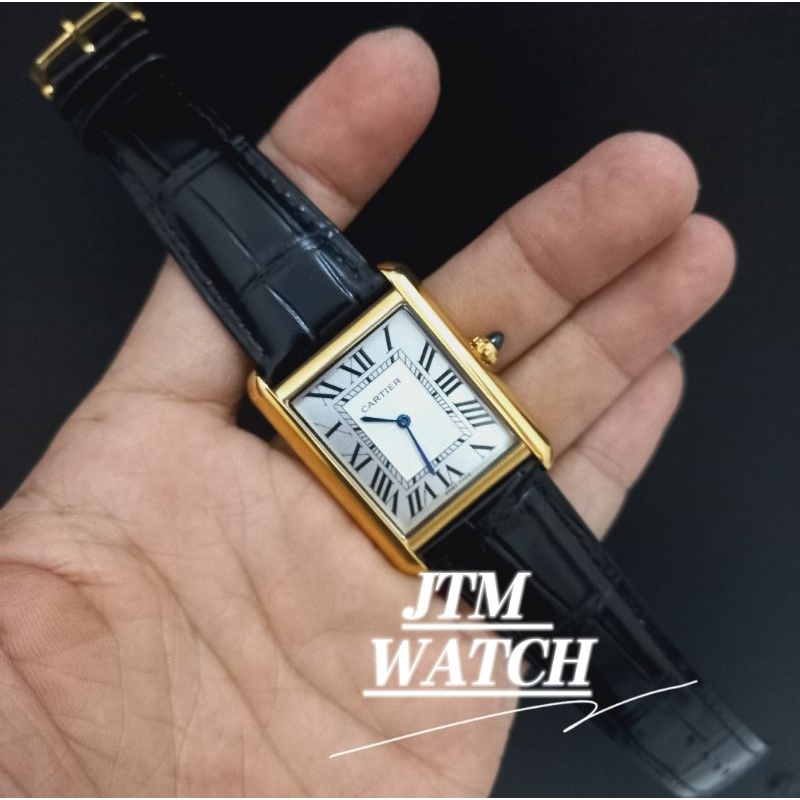 Jam Tangan Pria Cartier Tank Romawi Movement Japan Quartz Super Premium AAA