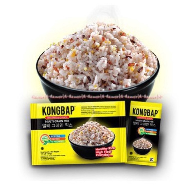 

TOP KONGBAB KONGBAP Chiaseed dan Quinoa MULTI GRAIN MURAH KONGBAP NATURAL HIGH FIBER MIX HALAL SEHAT TINGGI GIZI isi 6x25gr beras diet korea