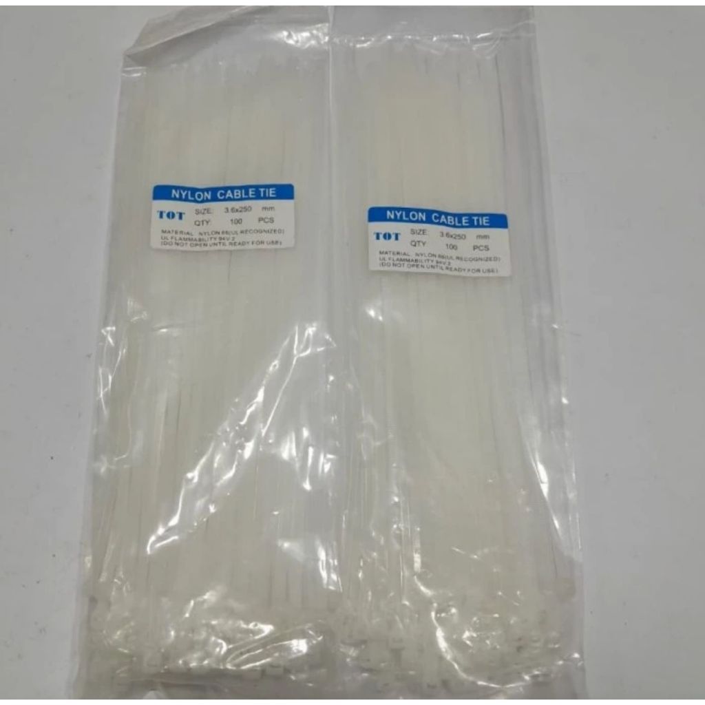 

Kabel Ties Cable Tie 3,6 x 150 mm , 3,6 x 200 mm , 3,6 x 250 mm , 3,6 x 300 mm / Kabel Ties 3,6 x 150 mm , 3,6 x 200 mm , 3,6 x 250 mm , 3,6 x 300 mm - PUTIH