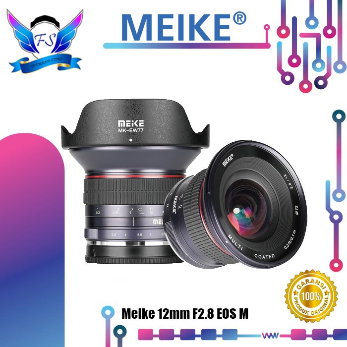 Meike 12mm F2.8 EOS M Mount Canon APS-C Lens Lensa Ultra Wide Angle Kamera EF-M Canon Mirrorless