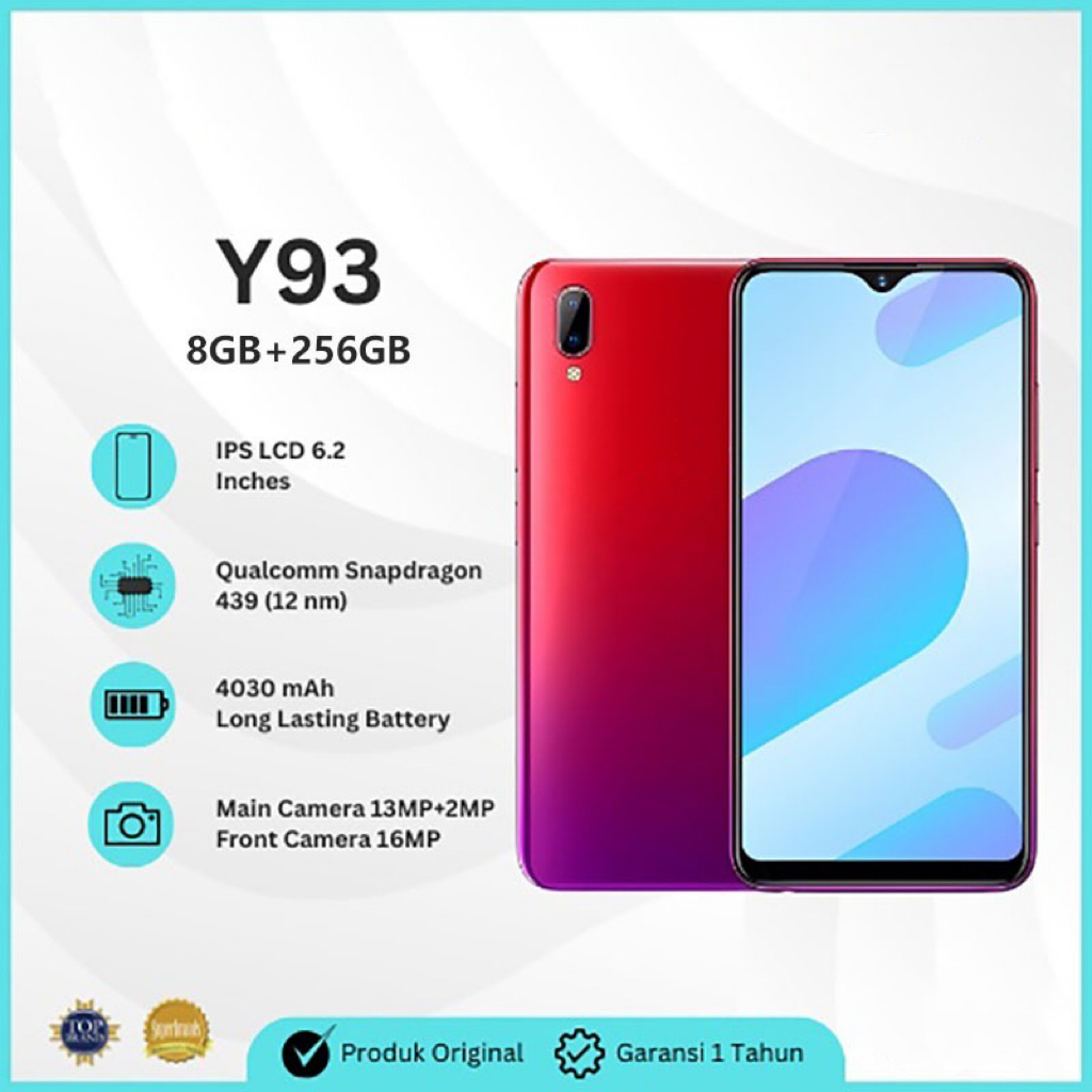 Hp VIVO Y93 Ram 8/256 6.22inch Baru Fullset Garansi 12 Bulan Termurah