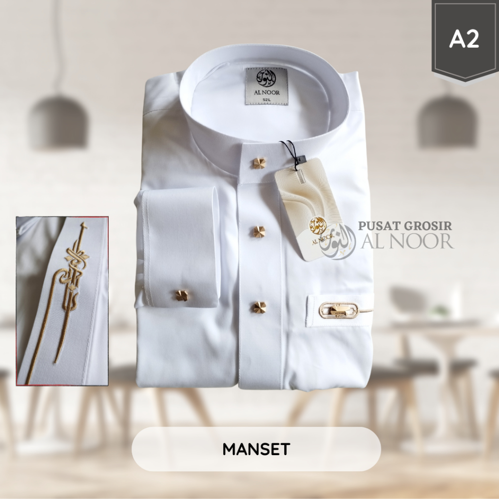 HEMAT JUBAH SAUDI GAMIS PRIA AL NOOR PUTIH BORDIR DEWASA - PUSAT GROSIR AL NOOR