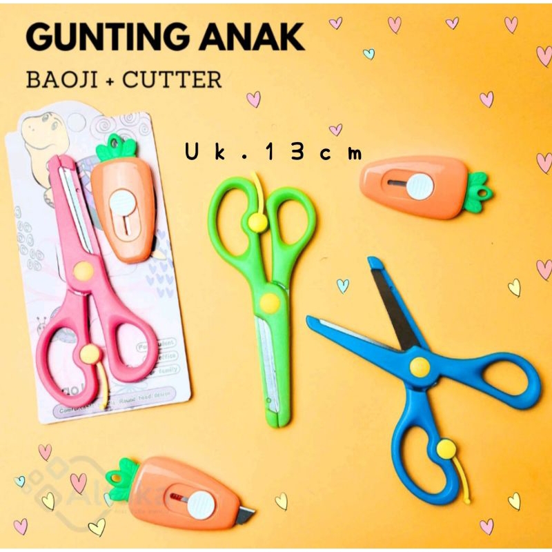 

Gunting Kertas Anak Fancy Lucu + Cutter Mini Carot Wortel / Gunting Anak Lucu + Cutter Mini Wortel Lucu