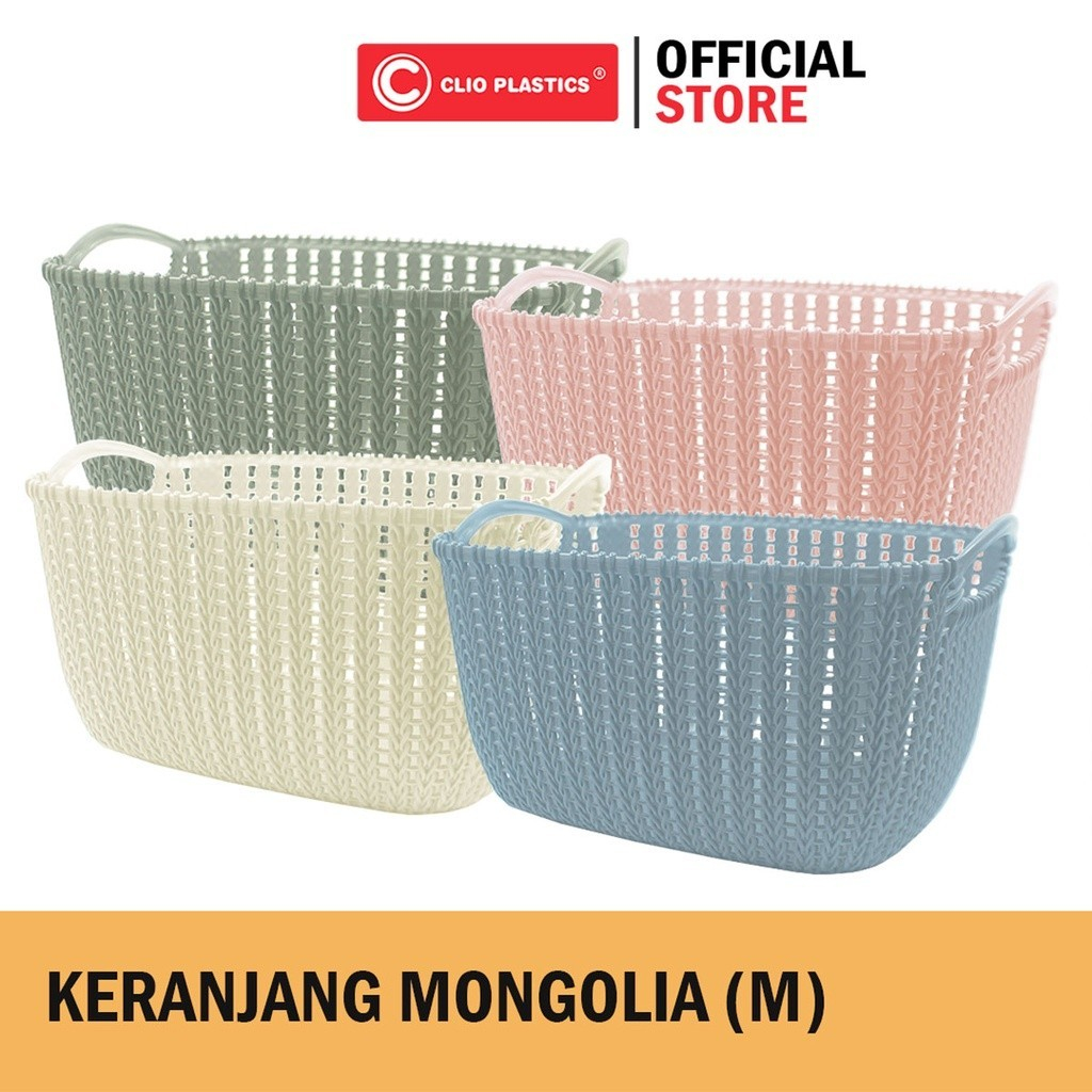 KERANJANG MONGOLIA M CLIO KOREAN COLOR  - Storage Baskets Plastic For Clothes / Keranjang Baju Bayi
