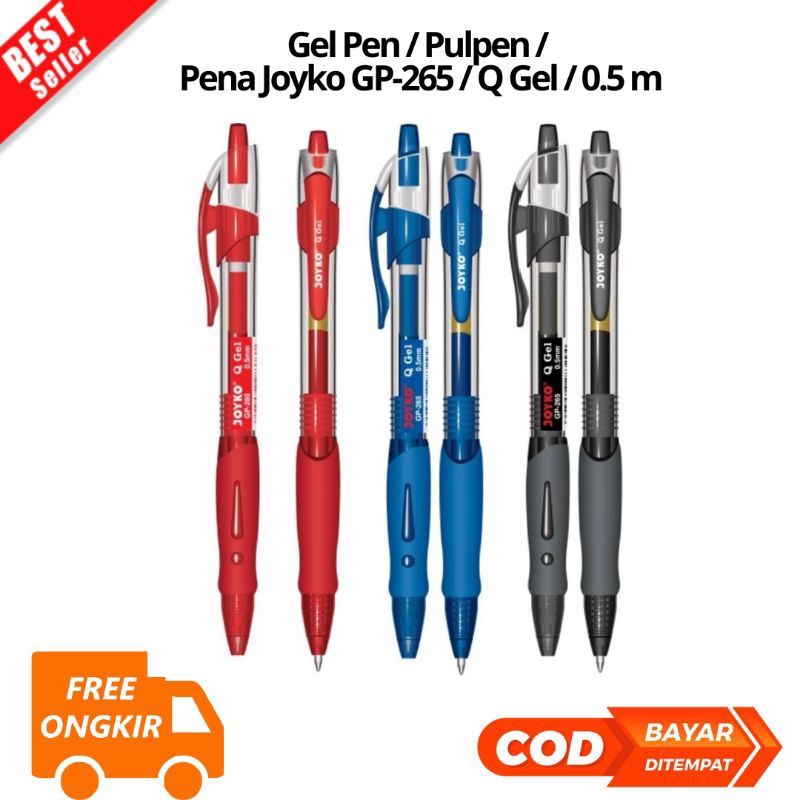 

[JK] BAYAR DI TEMPAT Gel Pen / Pulpen / Pena Joyko GP-265 / Q Gel / 0.5 mm