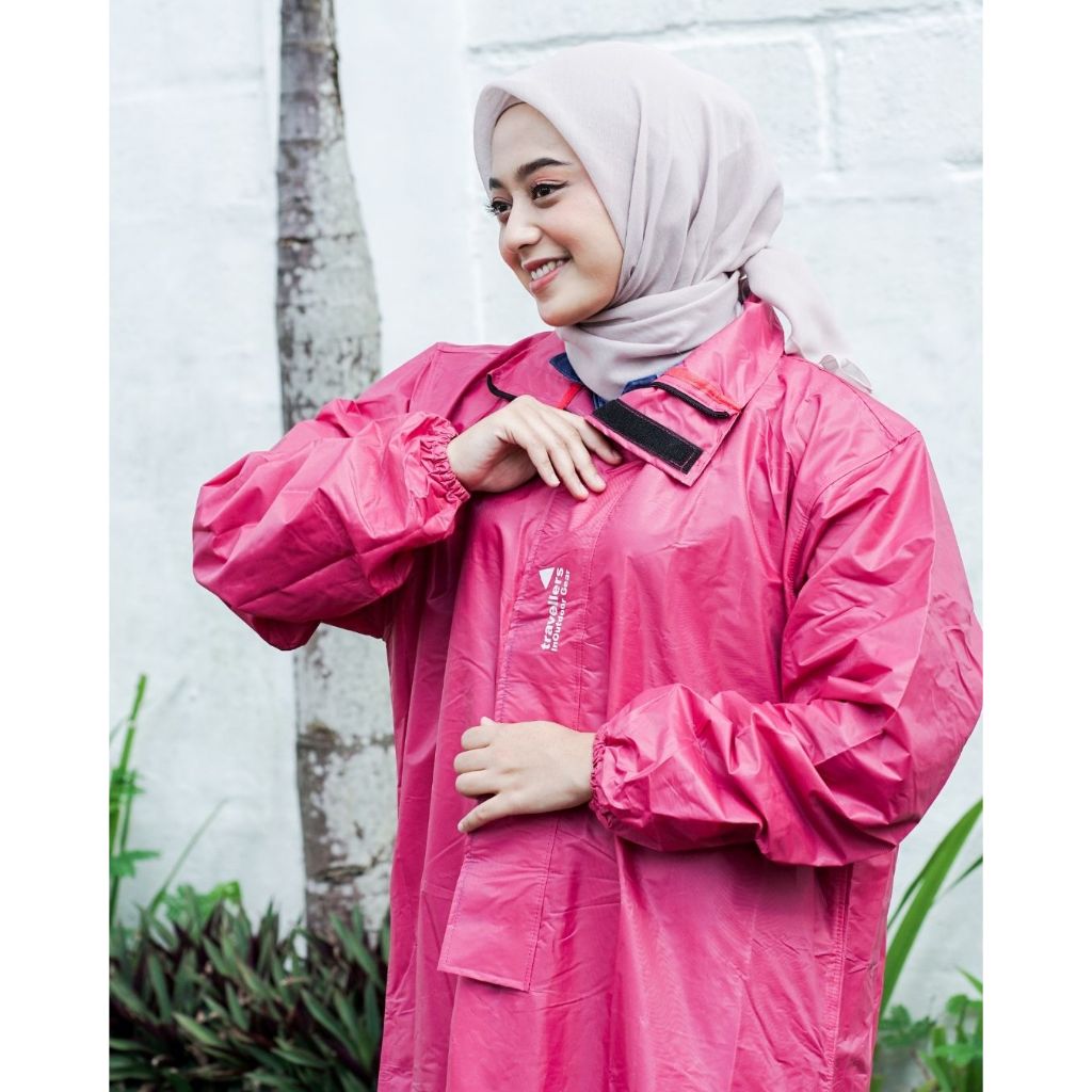 Jas Hujan Gamis Syari Pink