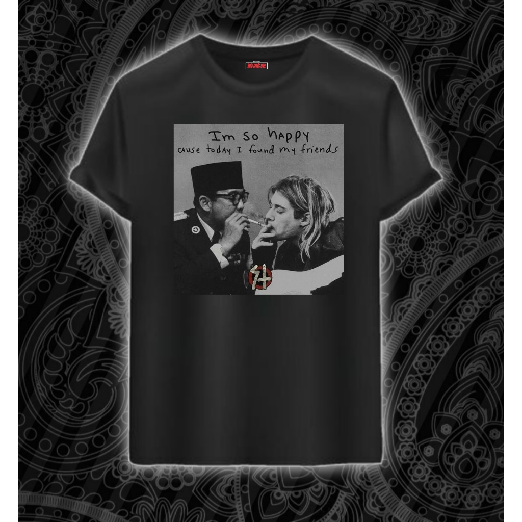 Kaos Distro Soekarno x Kurt Cobain // Kaos Soekarno // Kaos Kurt Cobain R12