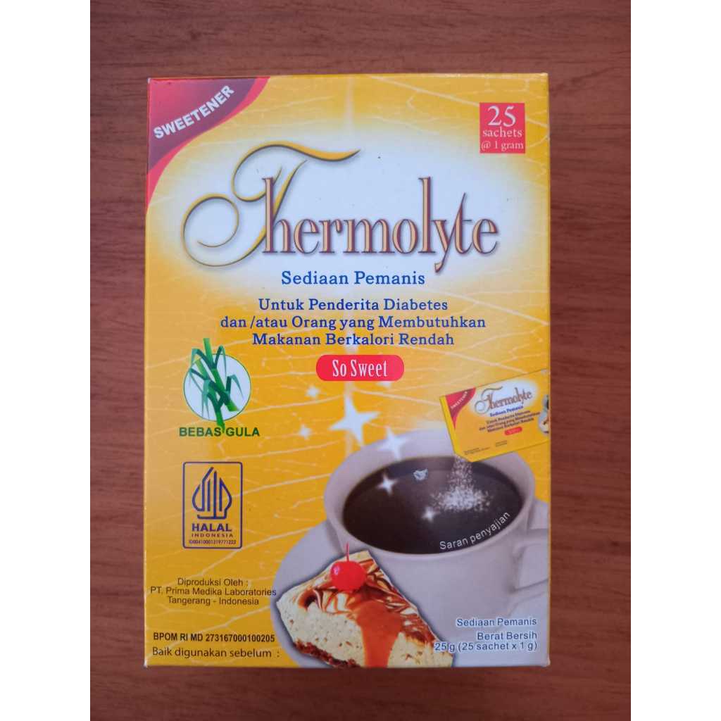 

Thermolyte Diet Sugar Sweetener isi 25 sachet