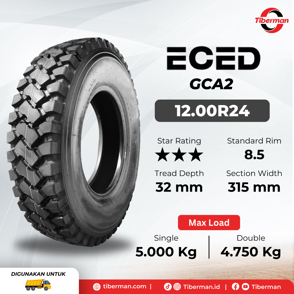 BAN 12.00R24 MERK ECED DUMP TRUCK / EARTHMOVER BAN RADIAL BAN KAWAT