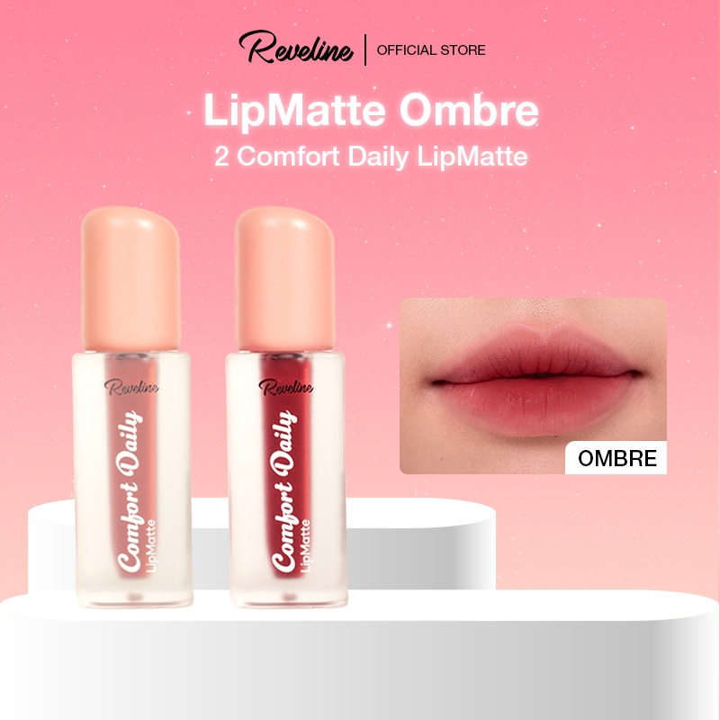REVELINE Lipmatte Ombre Choco Nude + Deep Pink | 2pcs (2,5gr)
