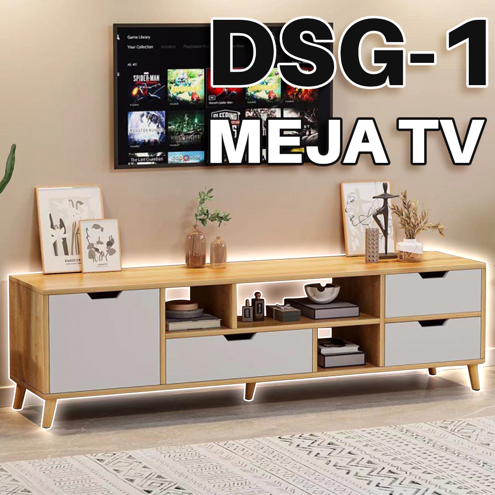 Kuka Home Furniture -  Lemari Meja Tv Minimalis Modern Kabinet TV Rack Tv Kayu Meja Serbaguna
