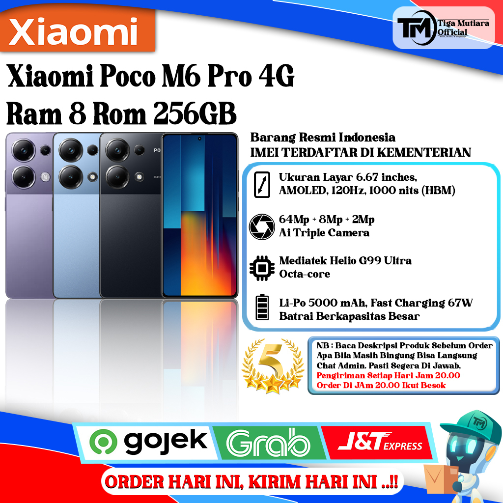 Xiaomi Poco M6 Pro 4G Ram 8 Rom 256GB Segel Original & Bergaransi Resmi