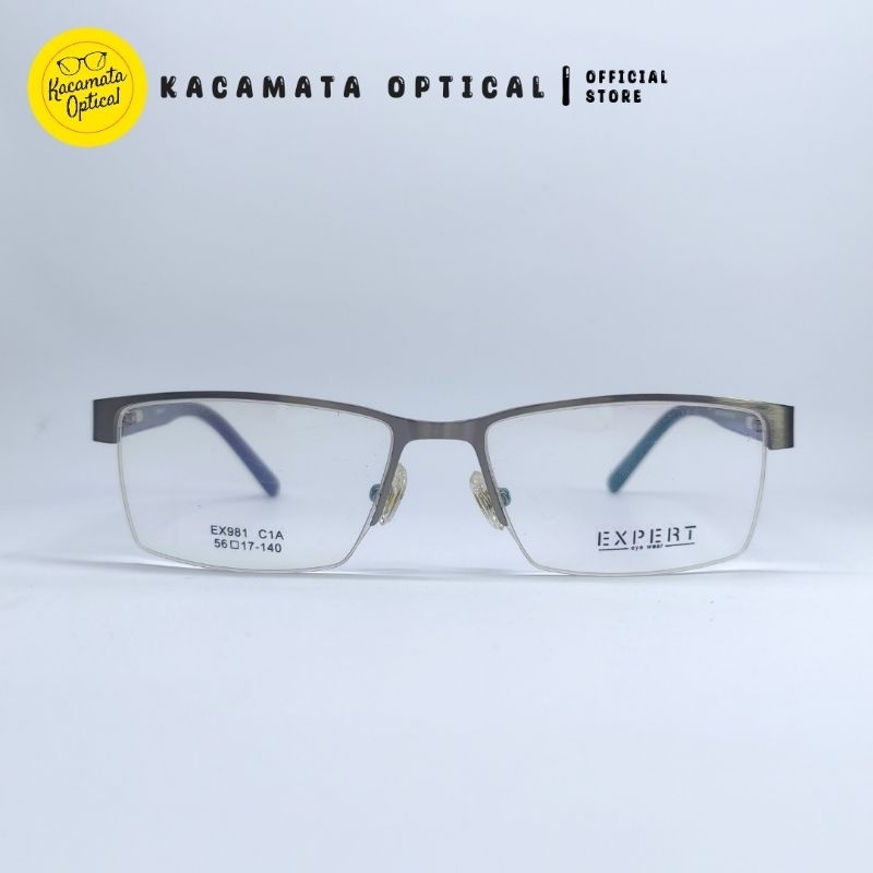KACAMATA OPTICAL - Frame KMO9182 Half Frame Silver Besi Plastik