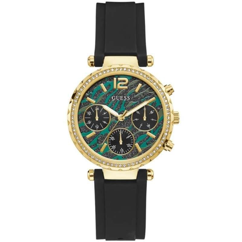 Original 100%. Guess GW0113L1 Solstice Jam Tangan Wanita Black Gold