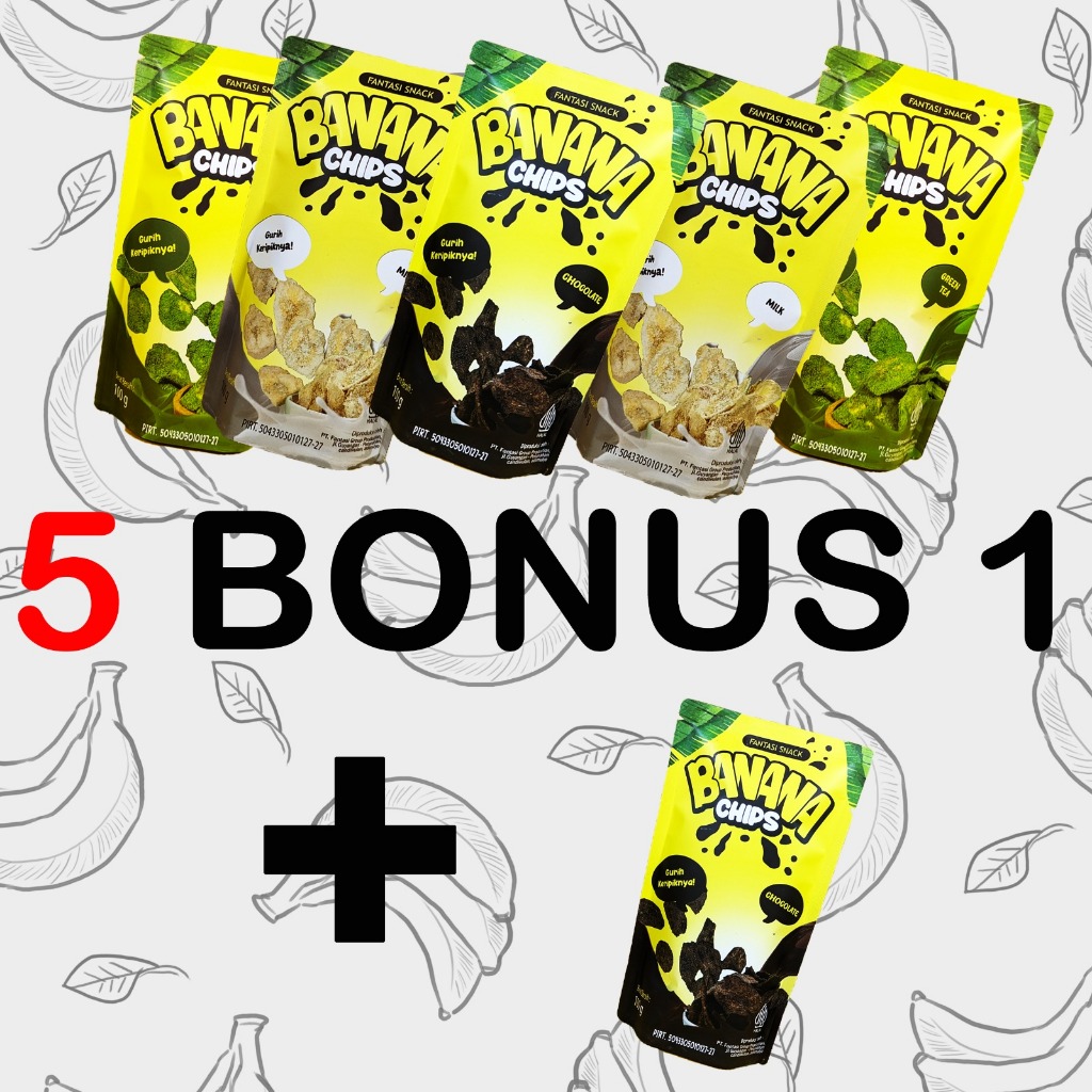 

(5 Gratis 1) Get 6pcs Keripik pisang coklat aneka rasa Chips Banana CChocolate