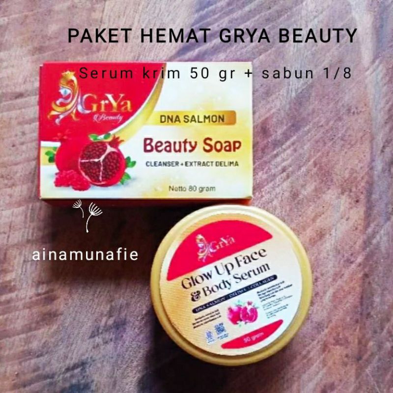 PAKET HEMAT SKINCARE GRYA BEAUTY KRIM SERUM 50 GRAM & SABUN 1/8