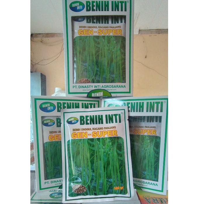 Benih kacang panjang GEN SUPER BENIH INTI kemasan 100gr & 500gr