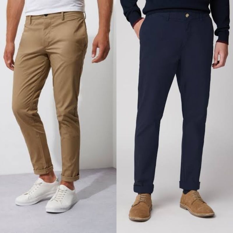 Celana chino panjang pria branded