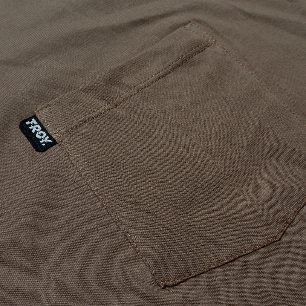 Troy Company Boxy Pocket Oversize Tshirt Maple Brown Basic - Kaos Boxy Pocket Oversize Polos Coklat Maple BKD 2613