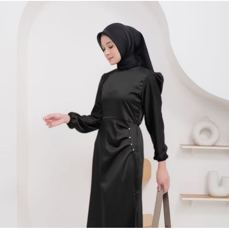 [ Inara Official ] Elora Dress Maxi Bridesmaid | Dress Satin Silk Premium | Gamis Lebaran Bridesmaid