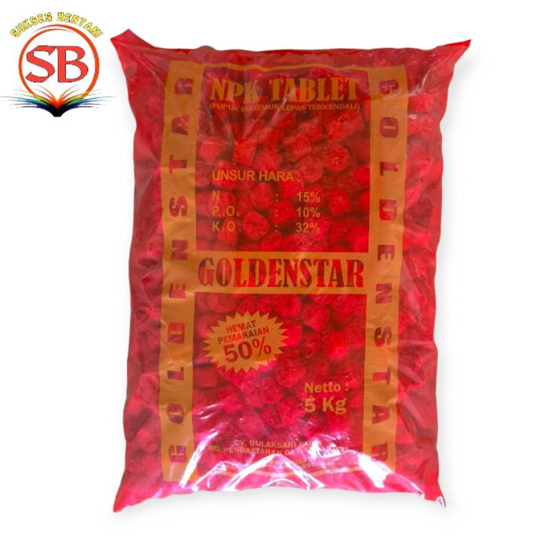 PUPUK NPK TABLET GOLDEN STAR - 5KG ( MERAH )