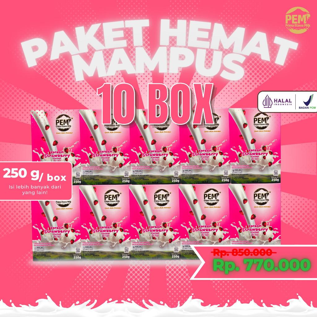 

PAKET HEMAT MAMPUS | PAKET 10 BOX - SUSU KAMBING ETAWA MILK | RASA STRAWBERRY