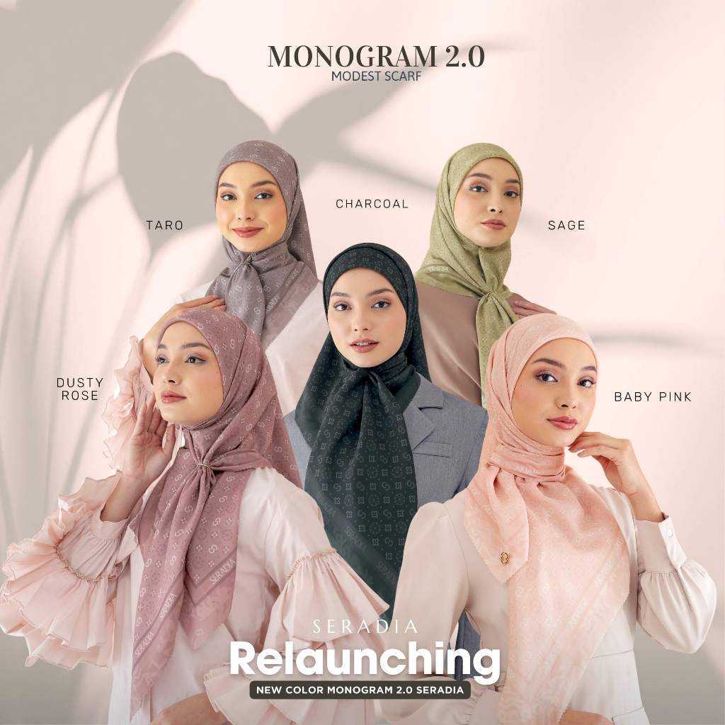 Seradia Hijab - Segi Empat Monogram 2.0 - 115 x 115 CM