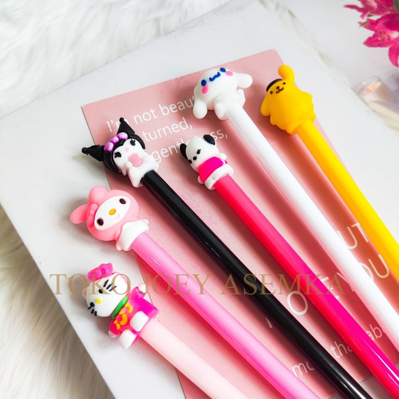 

PULPEN GEL SANRIO KARAKTER BONEKA KUROMI MELODY CINAMOROLL BOLPEN PEN PENA