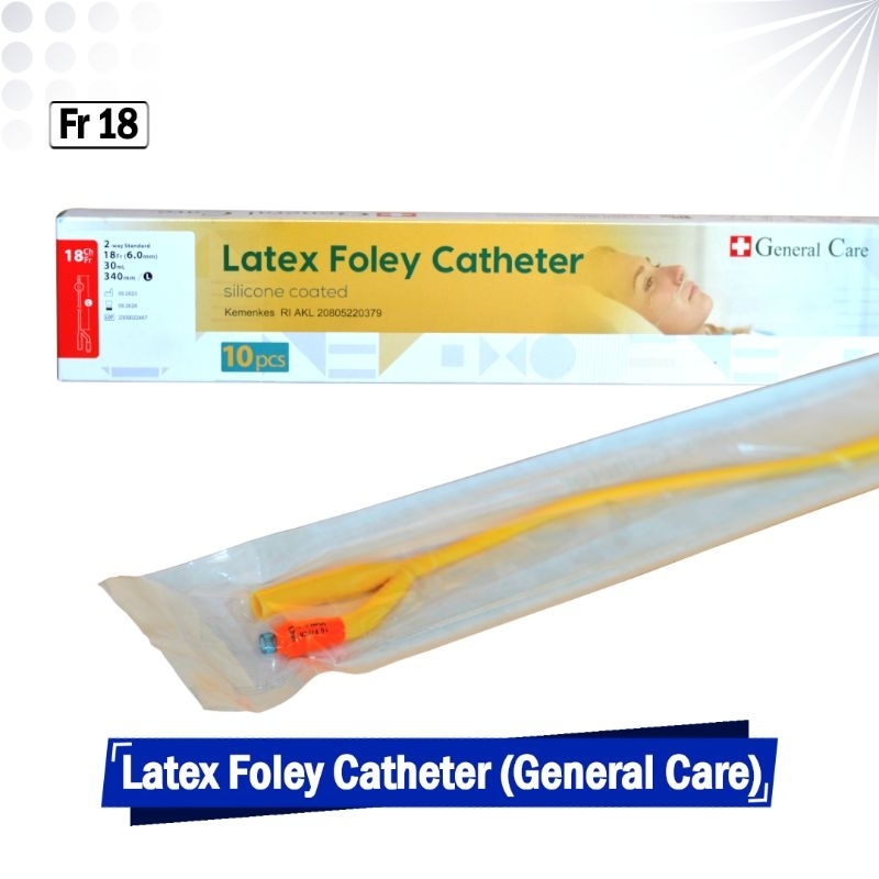 Selang Kateter Kencing General Care Foley Catheter Selang Urin No 16 dan 18