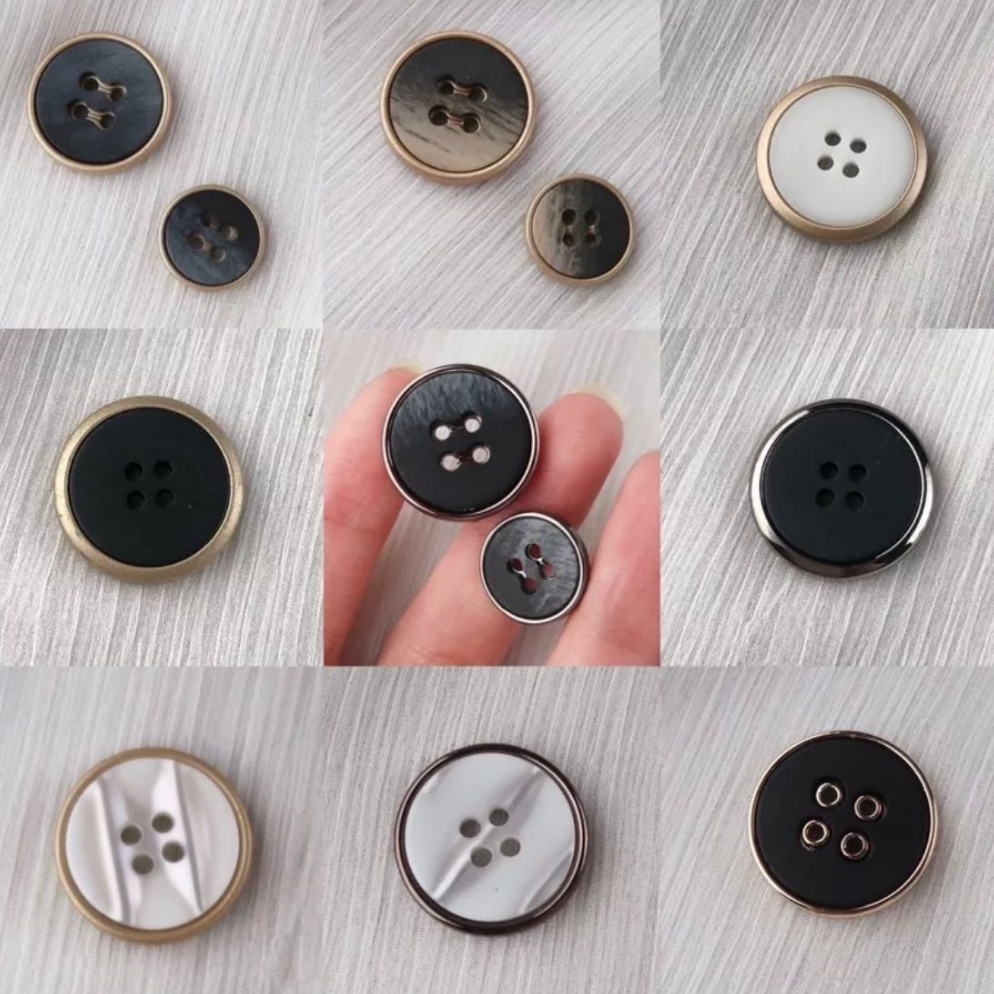 KODE L89O Kancing Baju 4 Lubang LUSINAN  Grosir Kancing Pria Wanita Unik Mewah Mix