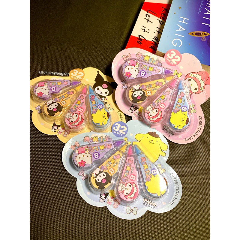 

KEY : 4pcs Correction Tape Sanro super lucu Gemess