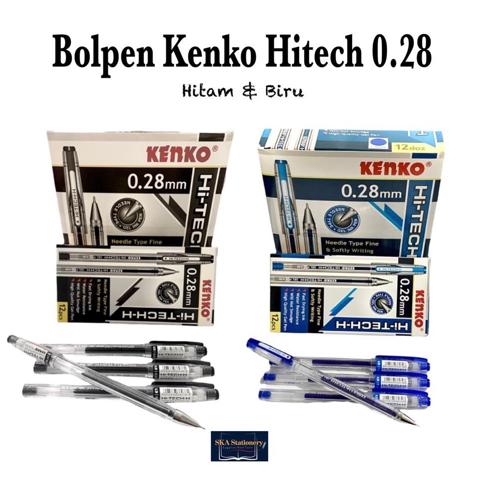 

KODE P5F2 BolpenBallpointPulpen Gel Ink Pen Kenko Hi Tech 28 Lusin