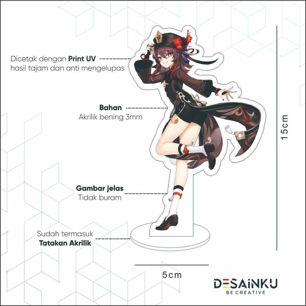 STANDEE / STAND FIGURE AKRILIK GENSHIN IMPACT EDISI HU TAO