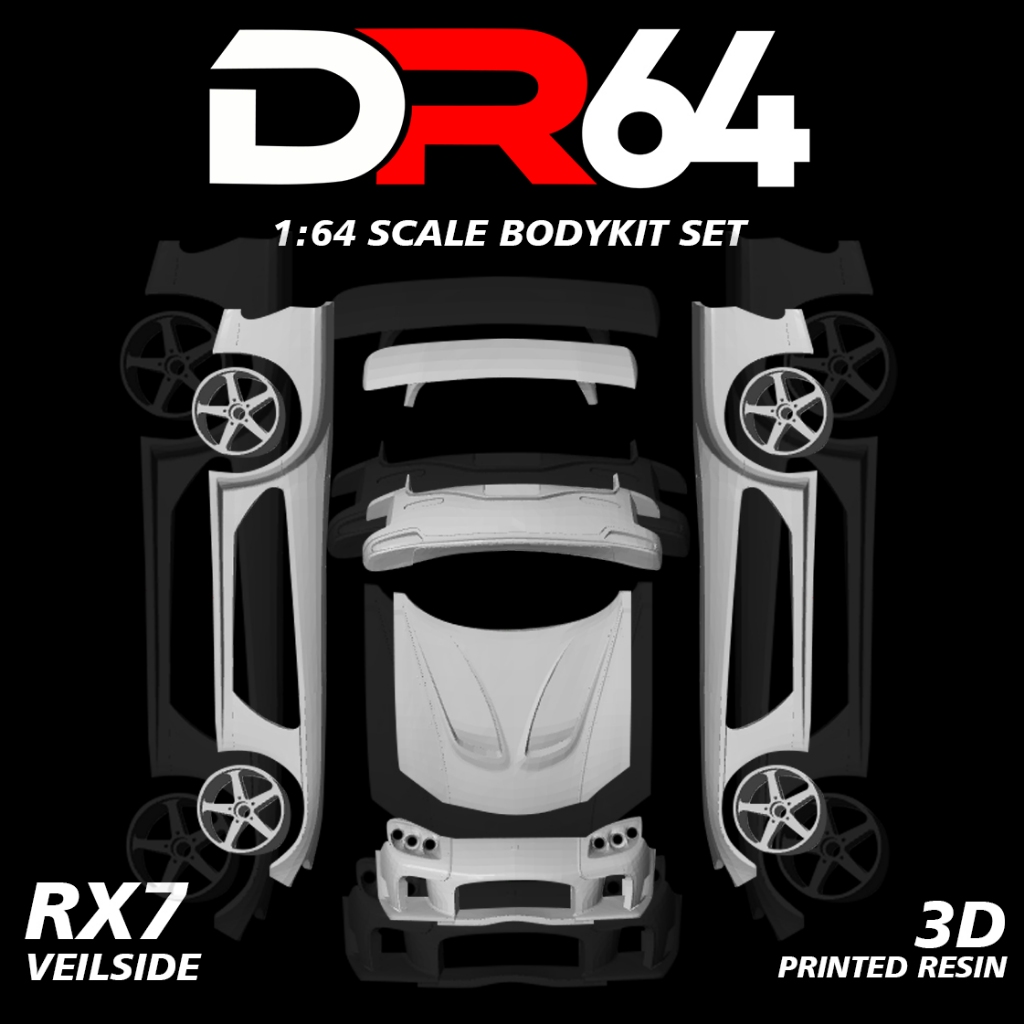 Bodykit Hotwheels RX 7 Veilside / Body Kit Custom Mini GT / Inno64 / Tarmac / Tomica