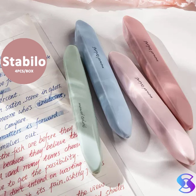 

KODE A5F3 4pcsBox Soft Tip StabilohighlighterSuning Mall