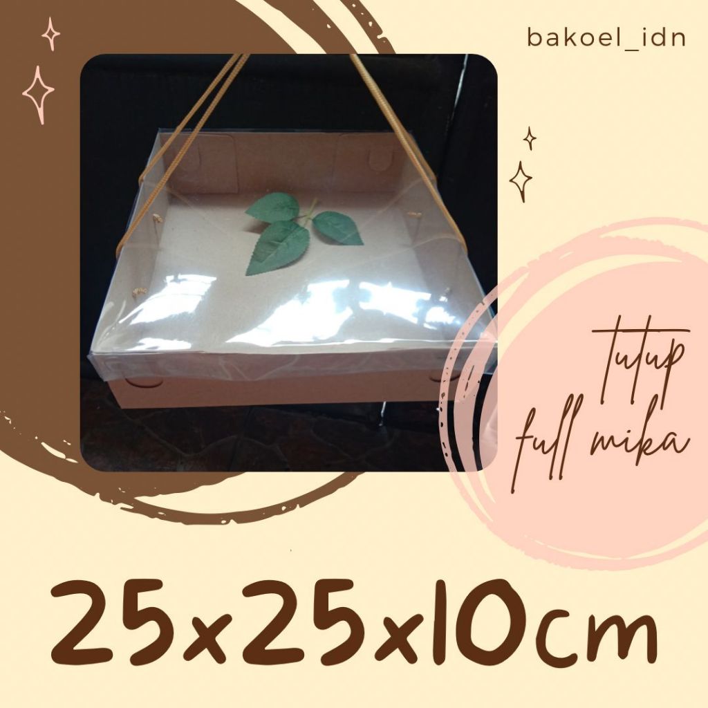 Kardus Box Kraft TUTUP MIKA Tart Puding Cake Hampers Souvenir Katering