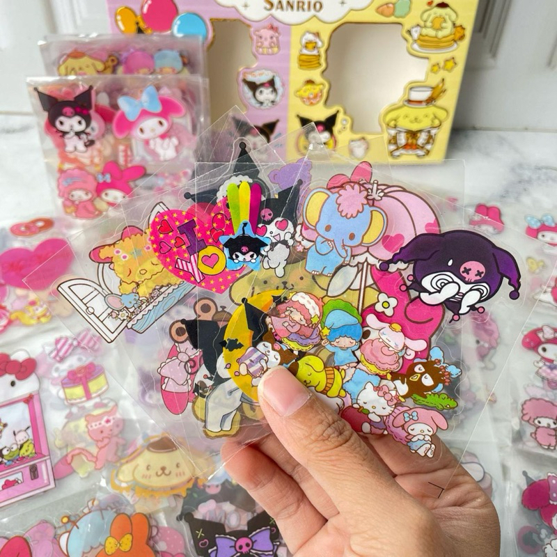 

Sticker 100 pcs Sanrio Lucu Hello Kitty Kuromi Pompompurin Anak