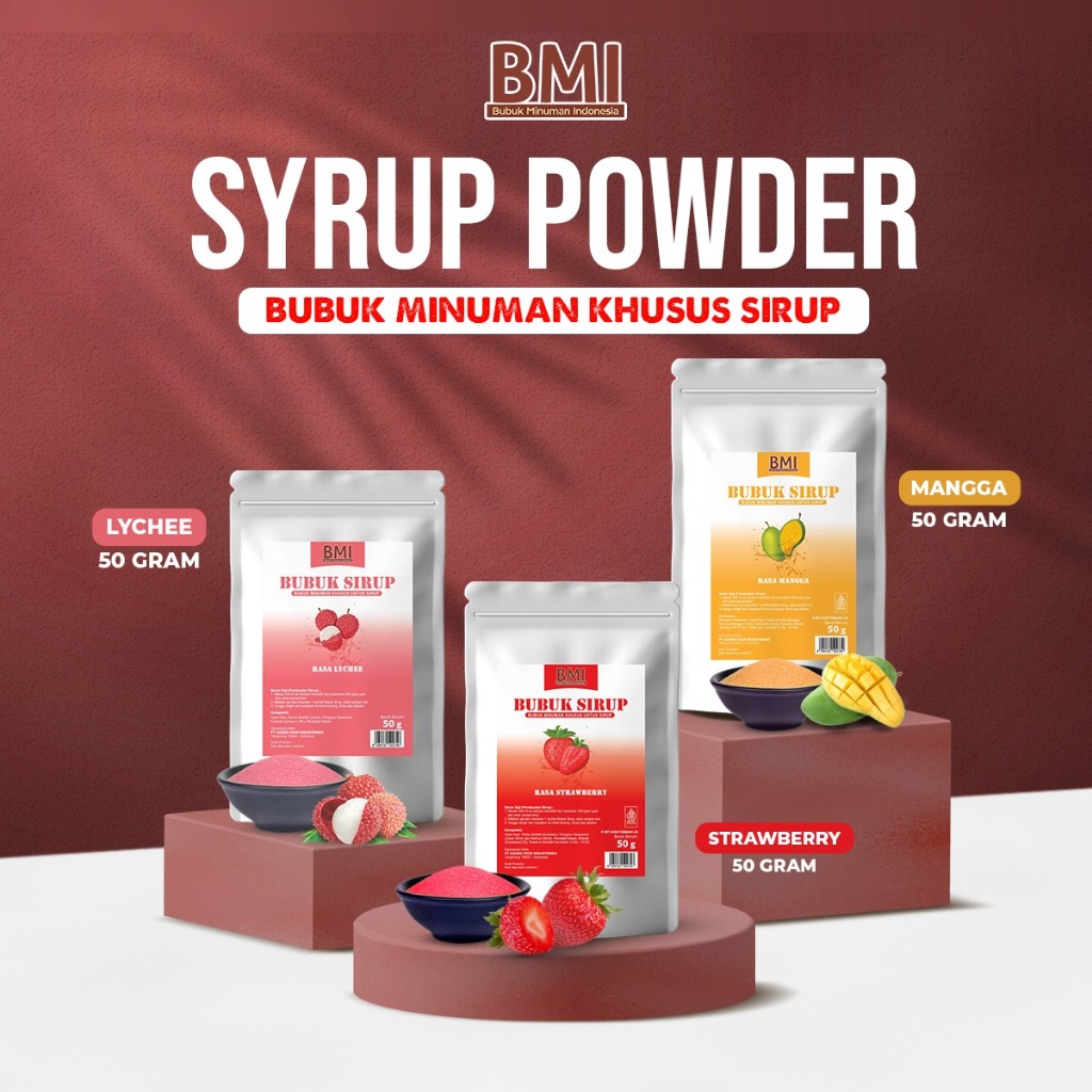 

[SIRUP POWDER SERIES] Bubuk Sirup Premium Powder Syrup Powder Aneka Rasa Serbuk Minuman Sirup Powder Drink 50 Gram