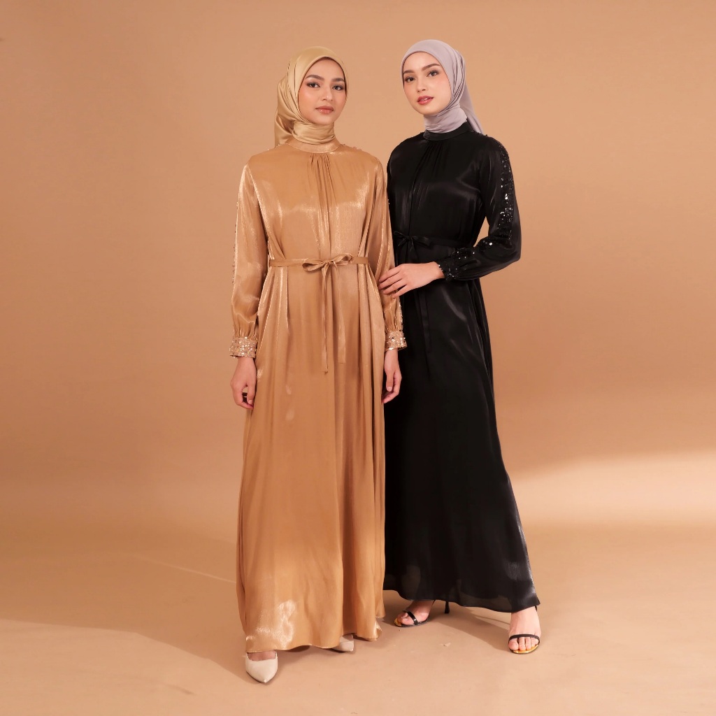 Zoya DELIS Dress Black & Dark Gold - Zoya Dress