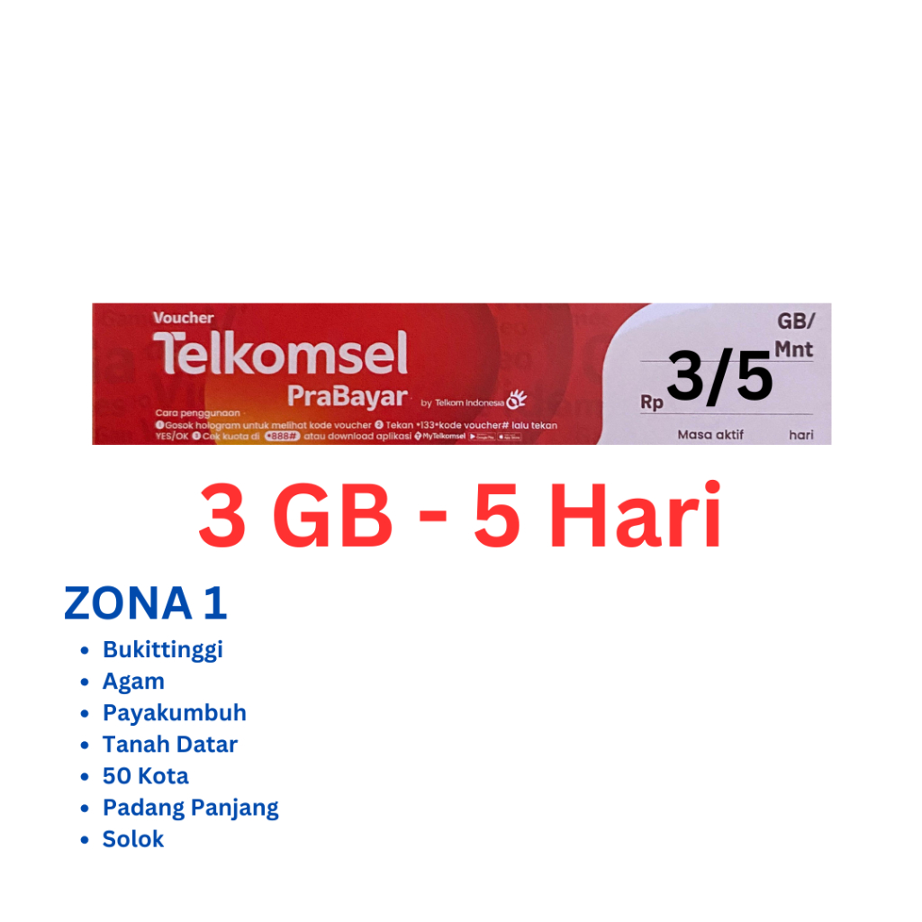 Voucher Telkomsel 3 GB 5 Hari