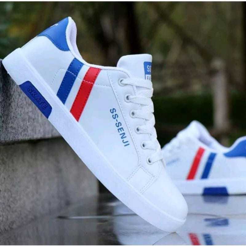 Sepatu korean style pria wanita/ sepatu casual/ sepatu putih pria wanita kekinian SS SENJI