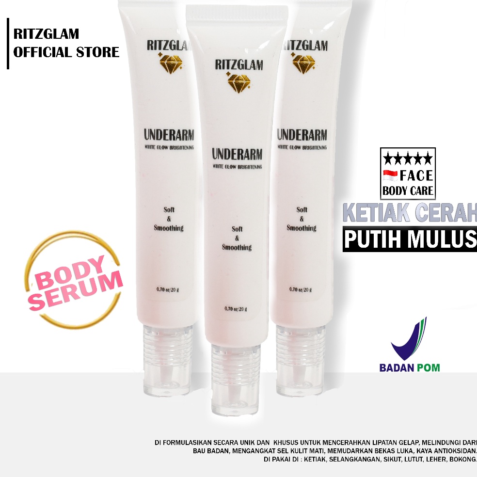 KODE I97L RITZGLAM Reseller 3Pcs Underarm White Glow Brightening Armpit Bekas Luka Penghilang Bau ba
