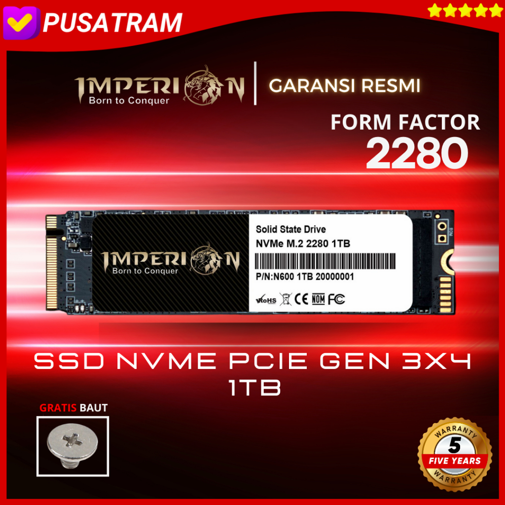 SSD NVME M.2 1TB IMPERION SSD NVMe M.2 PCIe Gen3 GARANSI RESMI