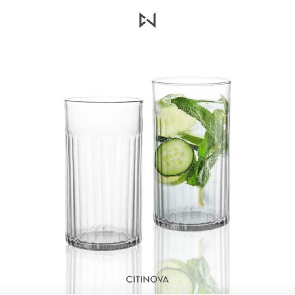GELAS CITINOVA FLUVI 6PCS / GELAS KACA / GELAS CANTIK / GELAS UNIK