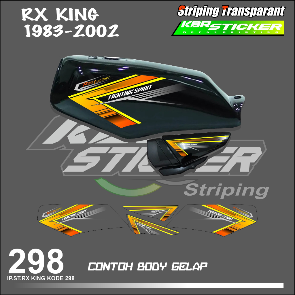 RX KING 1983 - 2002 (COD) STIKER STRIPING MOTOR YAMAHA RX KING FI HOLOGRAM DAN TRANSPARAN