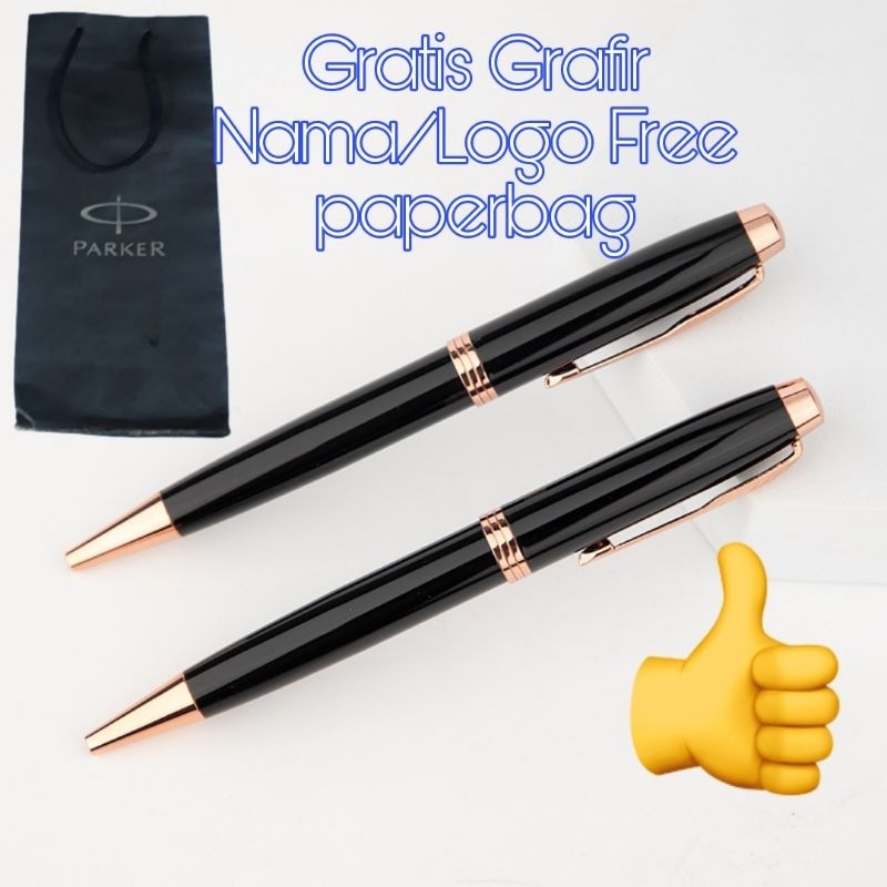 

bolpoint besi mewah parker exclusive gratis grafir nama gratis paper bag