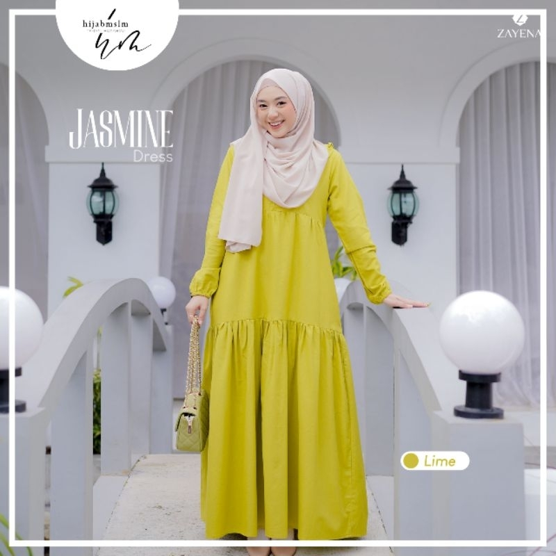 Zayena - Jasmine Dress - Gamis Linen Ruffle - Gamis Polos | DRESS SAJA