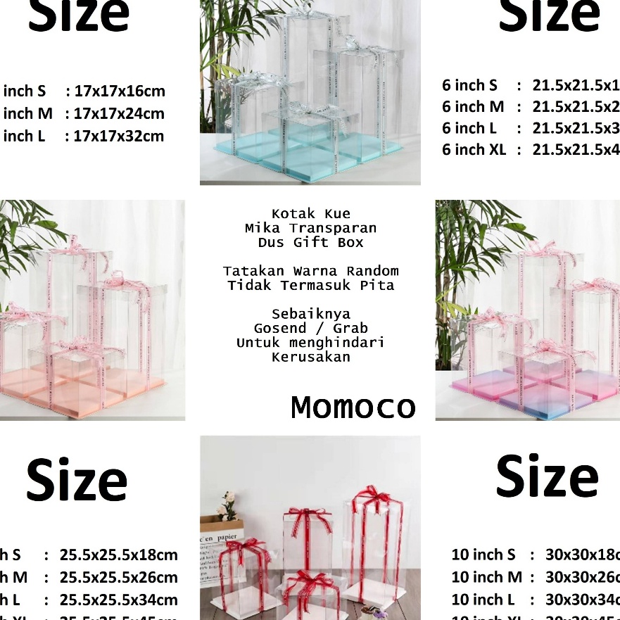 

HJ6 Kotak Kue Mika Transparan Dus Cake Box Transparan Gift Kotak Kue Tart 17x17 Cm 21x21 Cm 22x22 Cm 25x25 Cm 26x26 Cm 3x3 Cm 32x32 Cm 36x36 Cm 39x39 Cm